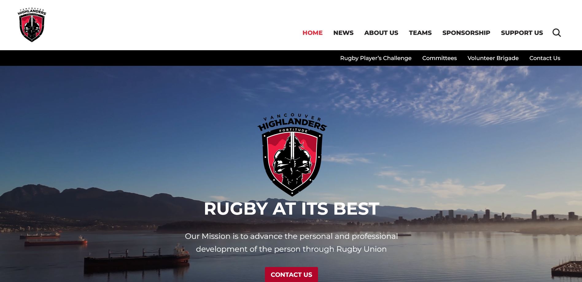 The Vancouver Highlanders website, developed by OptoMedia