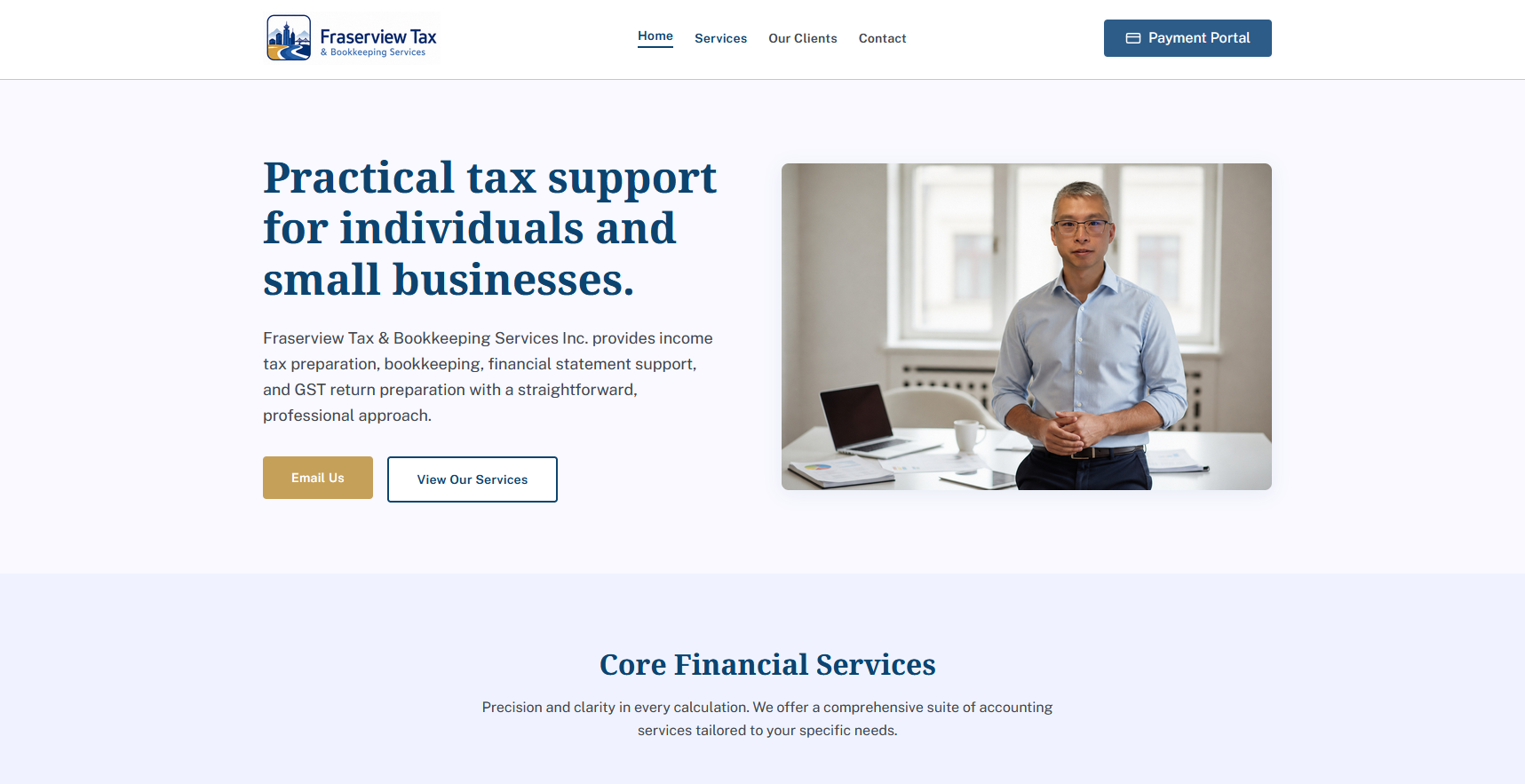 Fraserview Tax & Bookkeeping Services: Custom Development + AI workflows